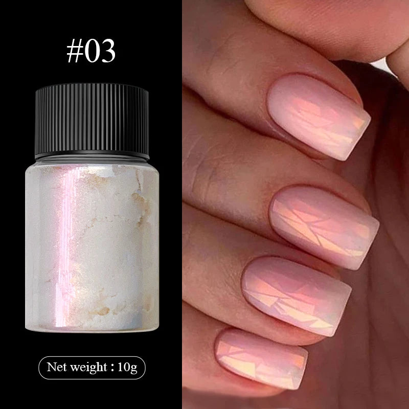 1Box Silver Gold Moonlight Mirror Nails Glitter Powder Metallic Silver Decoration For Nails Aurora Chrome Manicure Nail Art