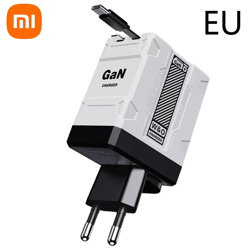 Xiaomi 120W GaN Fast Charger Compatible With Retractable Type-c And Ligtning Cable Portable Adapter For Iphone 16 Ipad Macbook