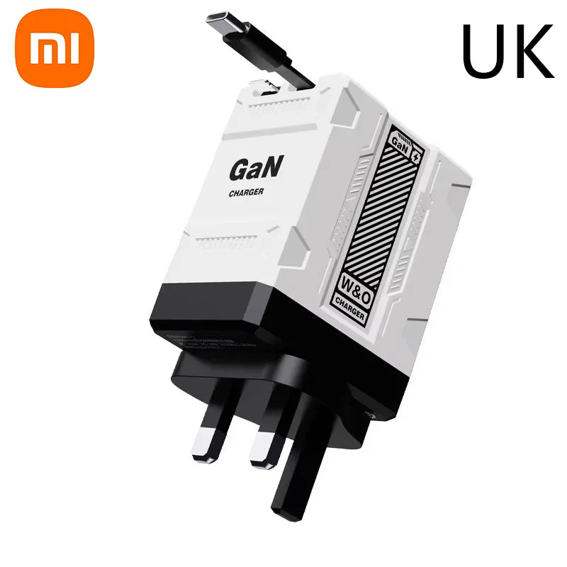 Xiaomi 120W GaN Fast Charger Compatible With Retractable Type-c And Ligtning Cable Portable Adapter For Iphone 16 Ipad Macbook