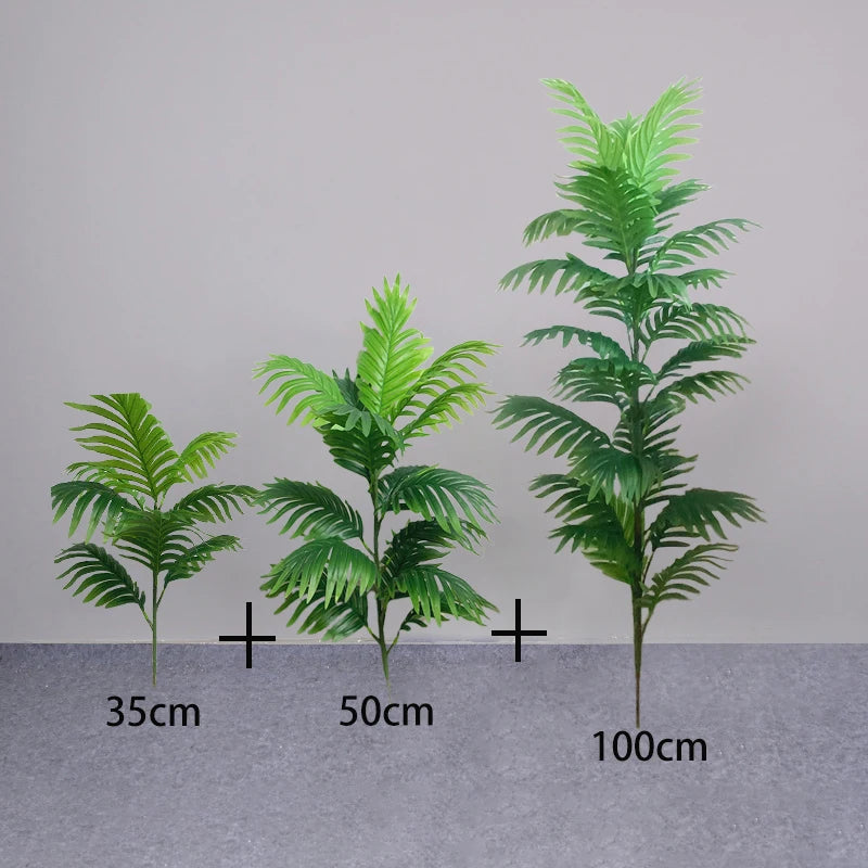 150cm Large Artificial Palm Tree Fake Tropical Plants Green Monstera Leaves Plastic Banyan Tree for Garden Home Office Decor