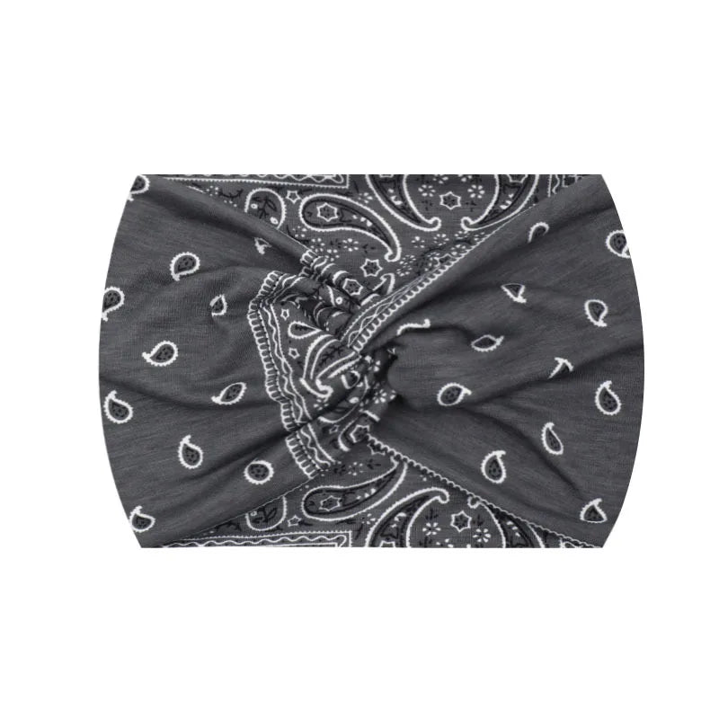 Widening 18CM stretch printed sports sweatband headband headscarf hairband hair tie band