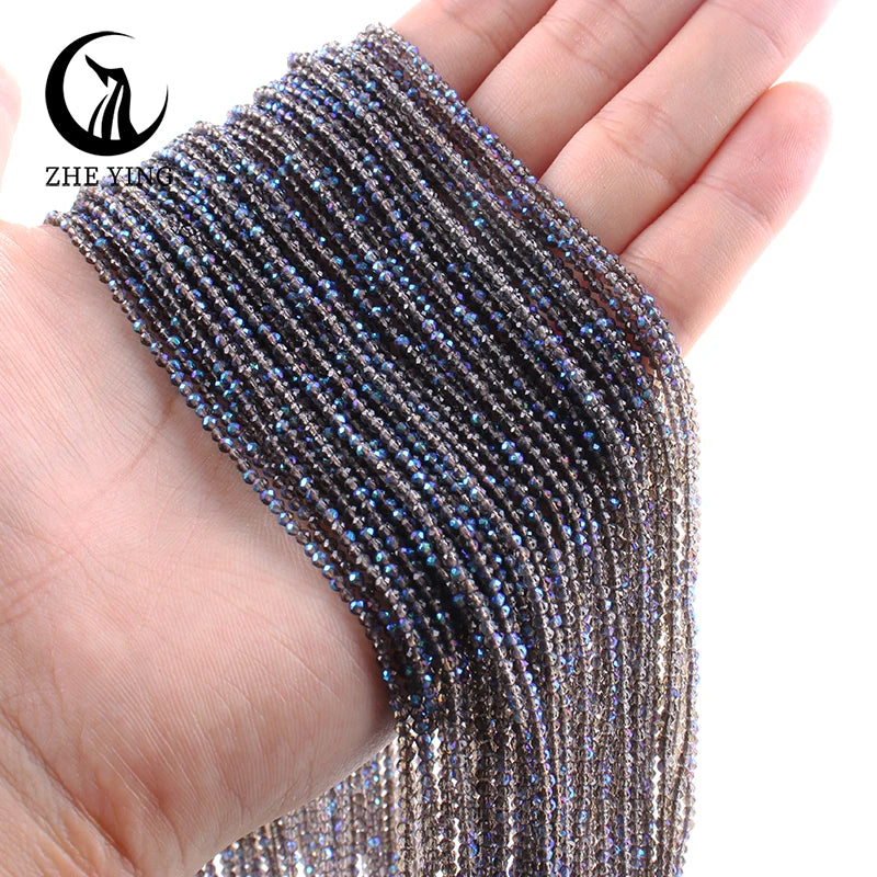 Zhe Ying New 2mm Electroplating AB Crystal Beads Small Loose Faceted Spacer Beads for Jewelry Making DIY Accessories