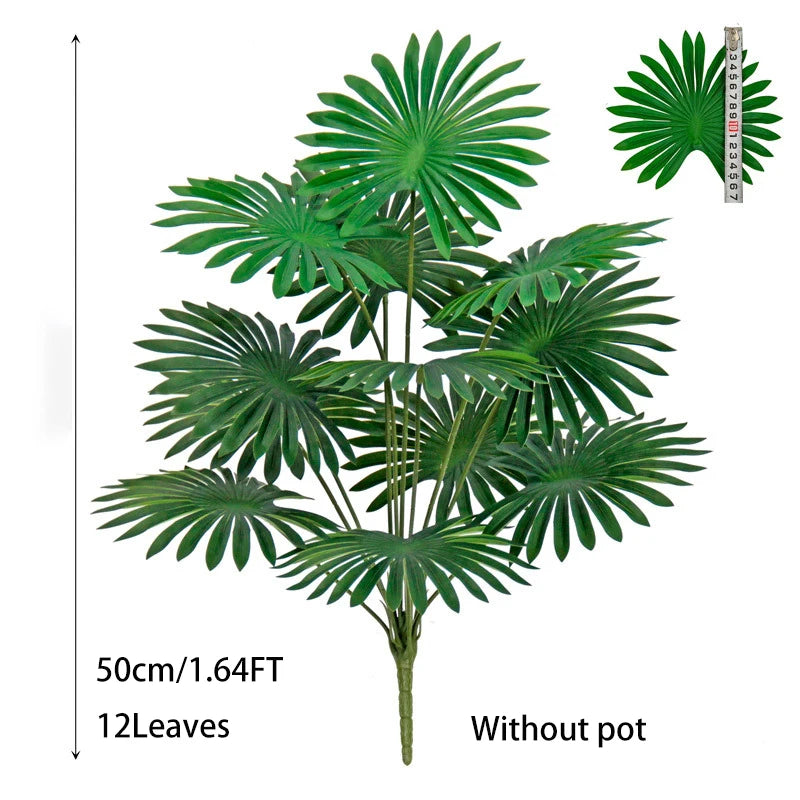 1.8-5FT Artificial Plant Purple Palm Tree Tropical Fake Plants Plastic Palm Leafs Big Monstera Tree Branch For Home Garden Decor