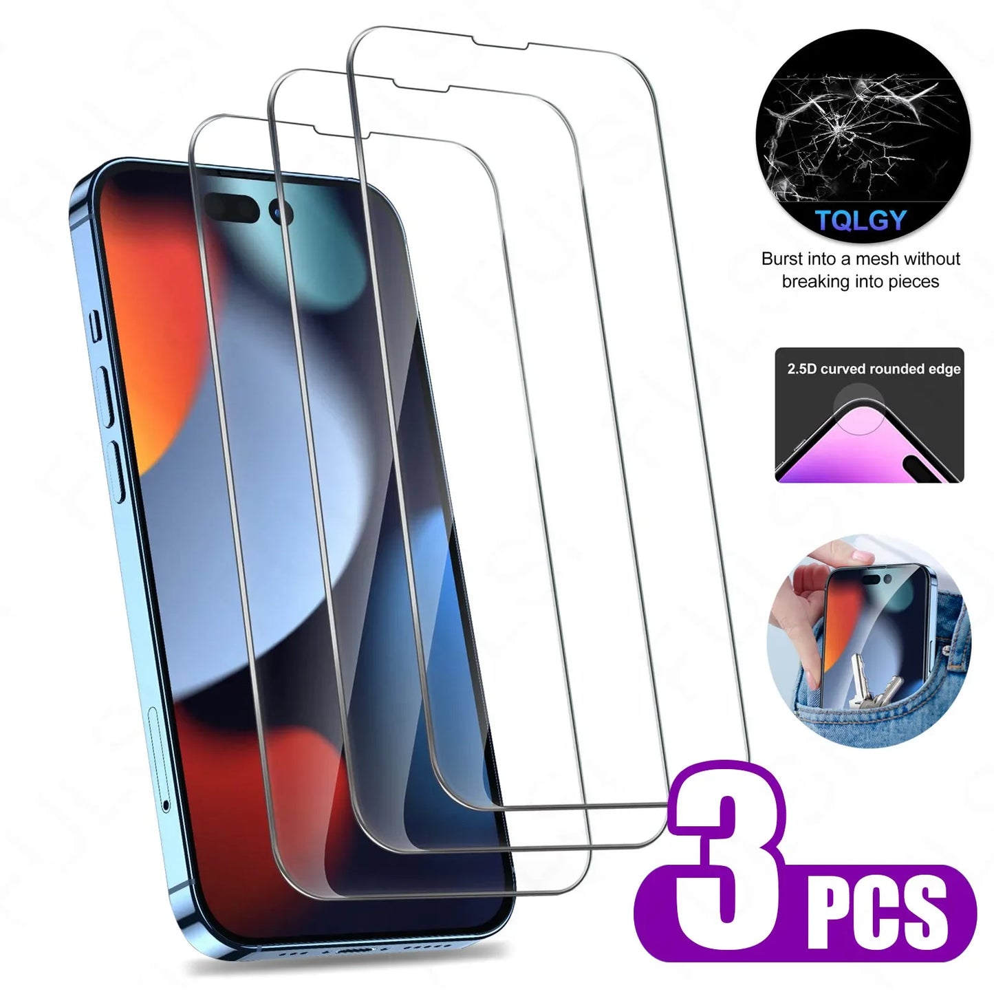 1-5PCS Anti-Spy Glass for iPhone 15 14 13 12 11 Pro Max Mini X XS XR 7 8 6 Plus Privacy Screen Protector For iPhone SE 2020 2022