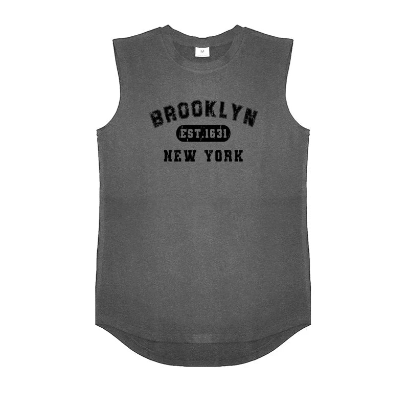 Summer Cotton Breathable Bodybuilding Tank Tops Mens Workout Muscle Sleeveless Cool Shirts Gym Fitness Muscle Training Clothing