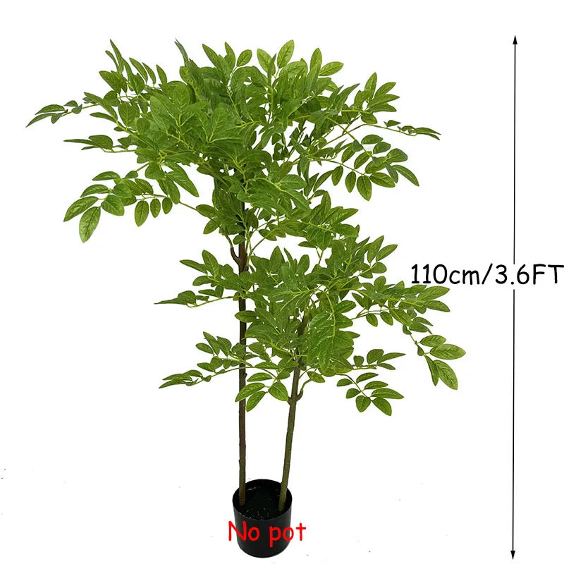 110-180cm Large Artificial Palm Tree Tropical Fake Plants Green Plastic Money Leafs Big Monstera Tree For Home Garden Decor