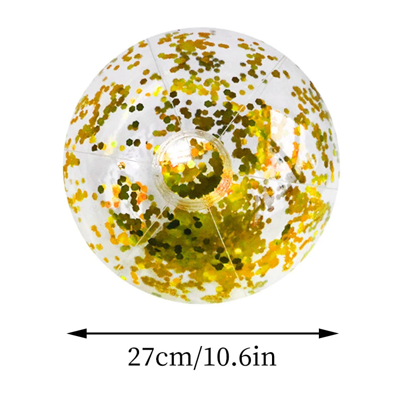 16 Inch Sequins Beach Ball Halloween Jumbo Pool Toys Balls Glitters Inflatable Clear Beach Ball Swimming Pool Water Beach Toys