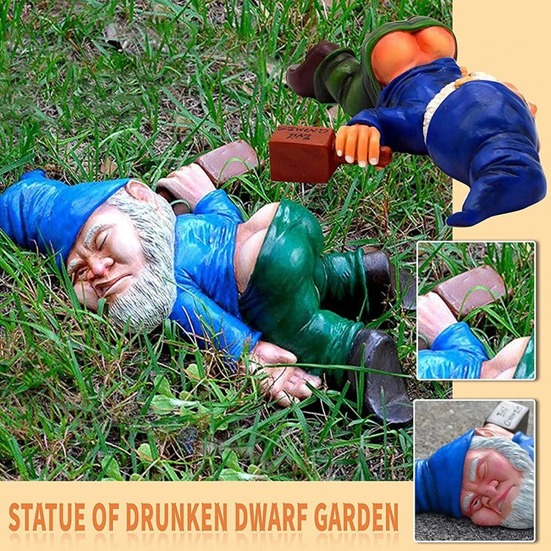 12cm Drunken Gnomes Funny Resin Statue for Home Decor Whimsical Indoor Outdoor Ornament Interesting Garden Christmas Santa Claus