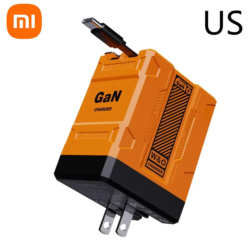 Xiaomi 120W GaN Fast Charger Compatible With Retractable Type-c And Ligtning Cable Portable Adapter For Iphone 16 Ipad Macbook
