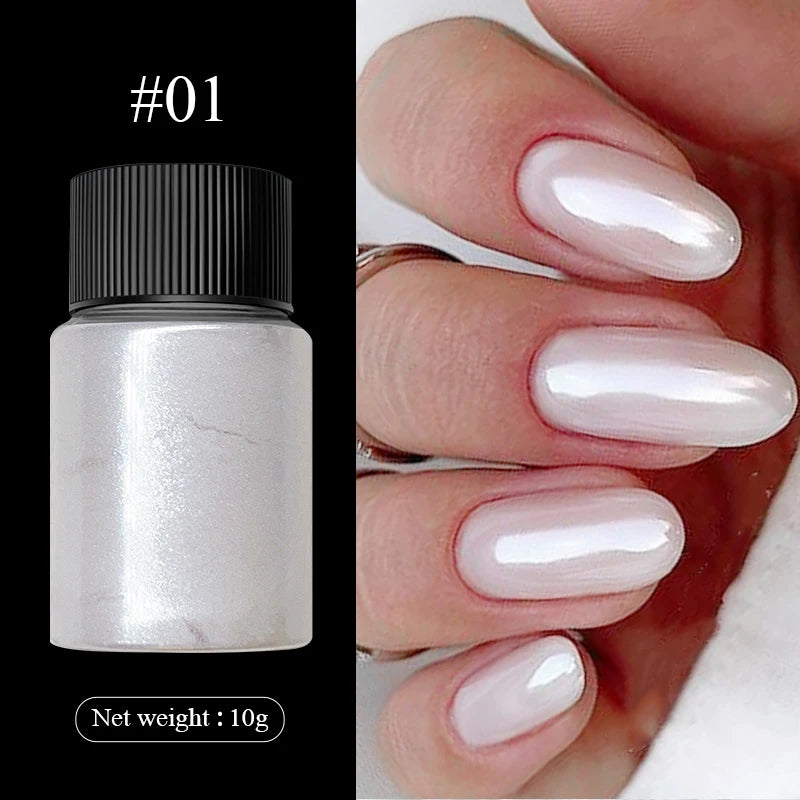 1Box Silver Gold Moonlight Mirror Nails Glitter Powder Metallic Silver Decoration For Nails Aurora Chrome Manicure Nail Art