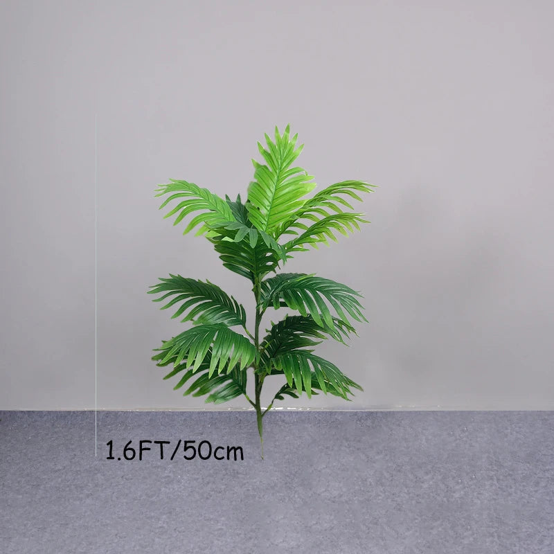 150cm Large Artificial Palm Tree Fake Tropical Plants Green Monstera Leaves Plastic Banyan Tree for Garden Home Office Decor
