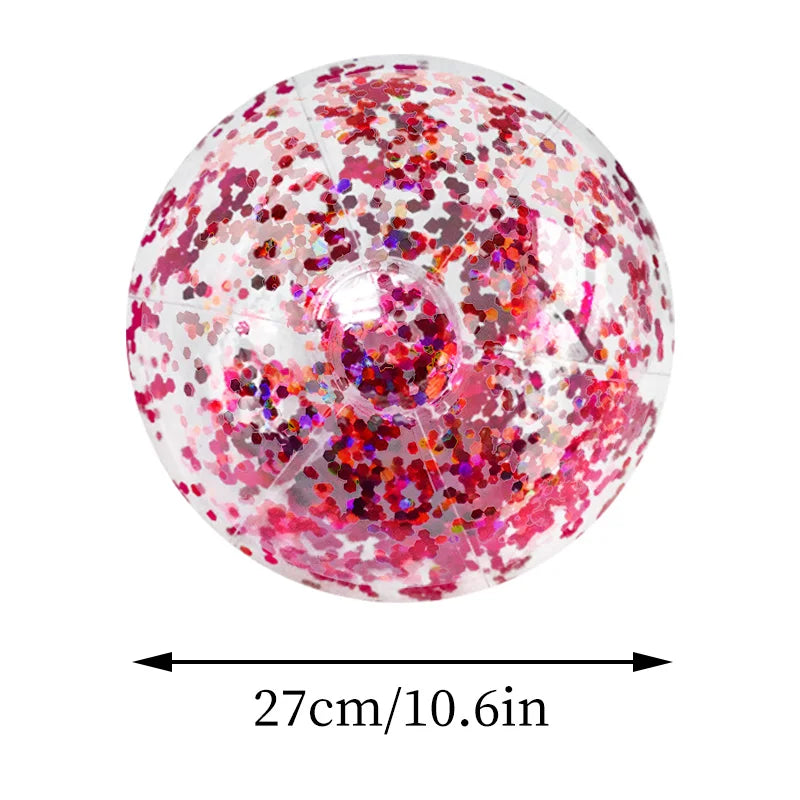 16 Inch Sequins Beach Ball Halloween Jumbo Pool Toys Balls Glitters Inflatable Clear Beach Ball Swimming Pool Water Beach Toys