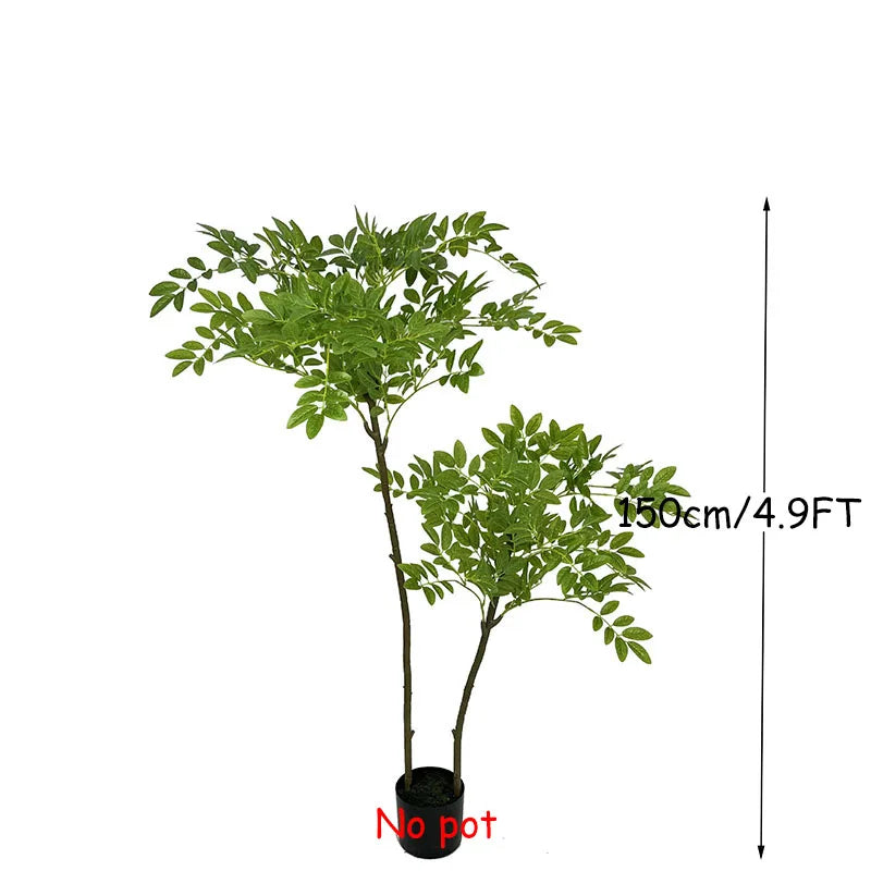 110-180cm Large Artificial Palm Tree Tropical Fake Plants Green Plastic Money Leafs Big Monstera Tree For Home Garden Decor