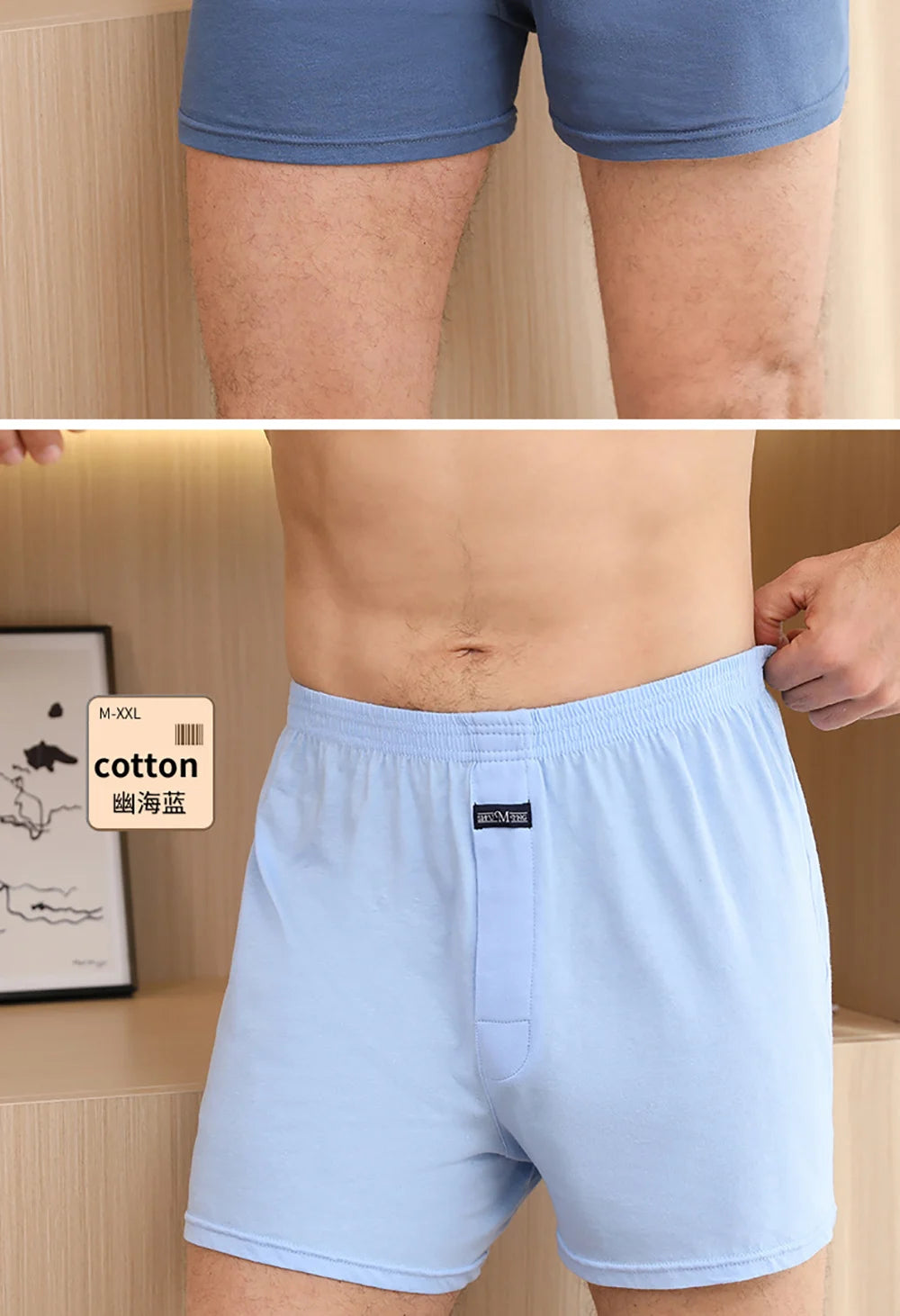100% Cotton Men Pajama Shorts Summer Solid Elastic Waist Short Pants Casual Breathable 3D Crotch Bottoms Sleepwear pijama hombre