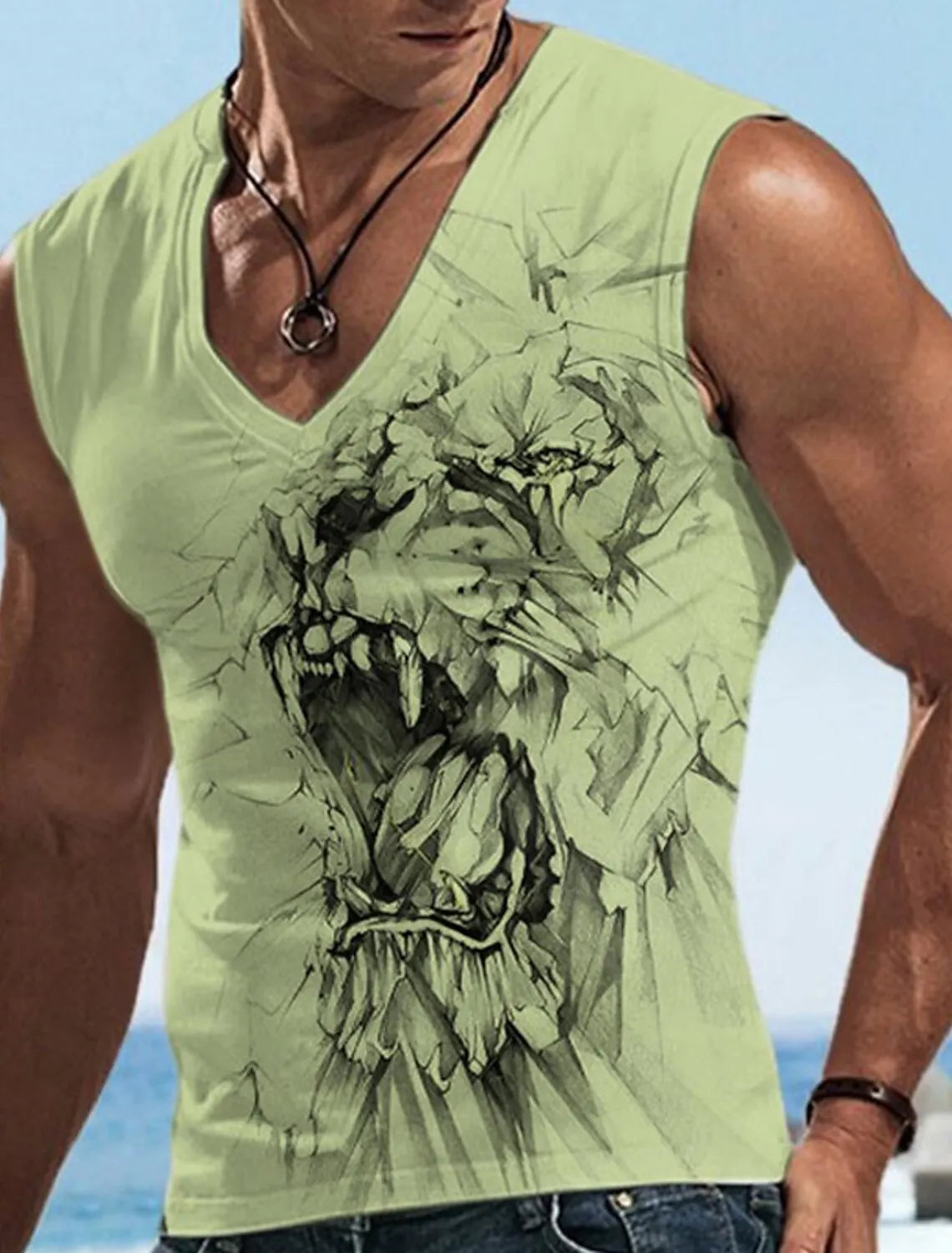 Men's V-Neck Vest Sleeveless T-Shirt Sports Gym Four Seasons Fitness Vest Men's Fitness Sweatshirt Summer Men's Undershirt