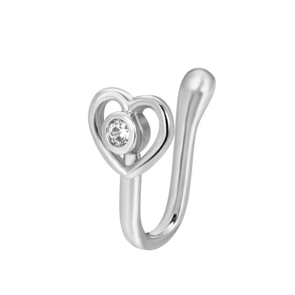 Men Women Nose Ring Clip Fake Septum Piering Rock Hip Hoop Punk Stainless Steel Body Jewelry Non Perforation Nose Clips Ring Z6
