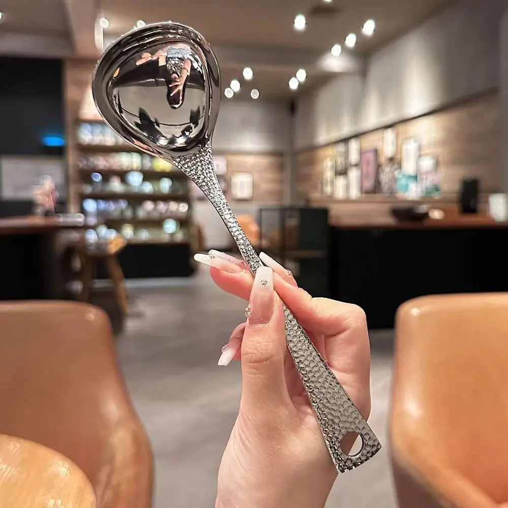 1/2Pcs New Leaky Long Handle Spoon Stainless Steel 20cm Soup Scoop Cooking Gadget for Hot Pot Restaurant Eating