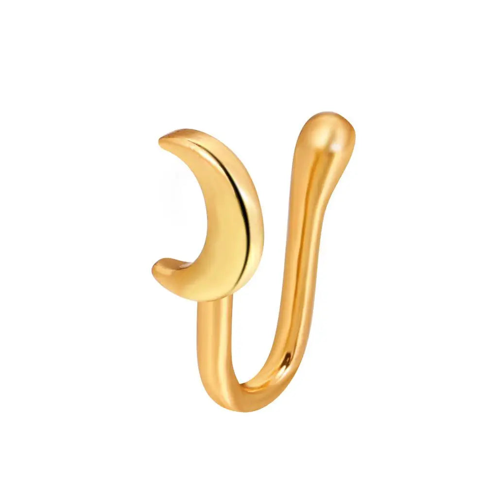 Men Women Nose Ring Clip Fake Septum Piering Rock Hip Hoop Punk Stainless Steel Body Jewelry Non Perforation Nose Clips Ring Z6