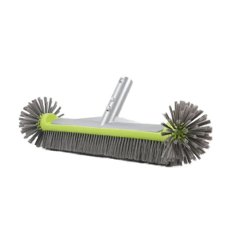 17.5" Heavy Duty Aluminum Pool Brush Head With 7 Rows Nylon Bristles For Pool Wall Steps Corner Cleaning