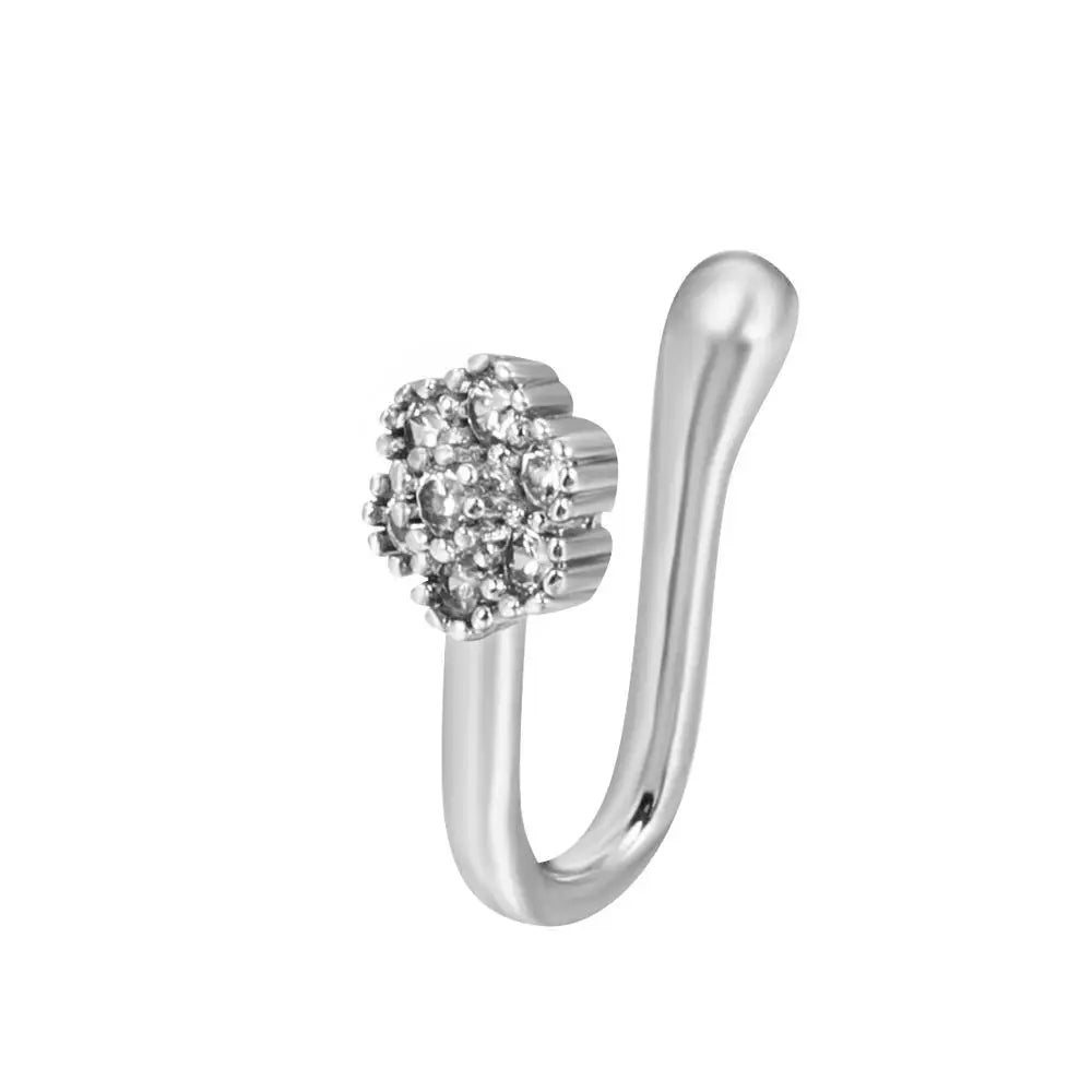 Men Women Nose Ring Clip Fake Septum Piering Rock Hip Hoop Punk Stainless Steel Body Jewelry Non Perforation Nose Clips Ring Z6