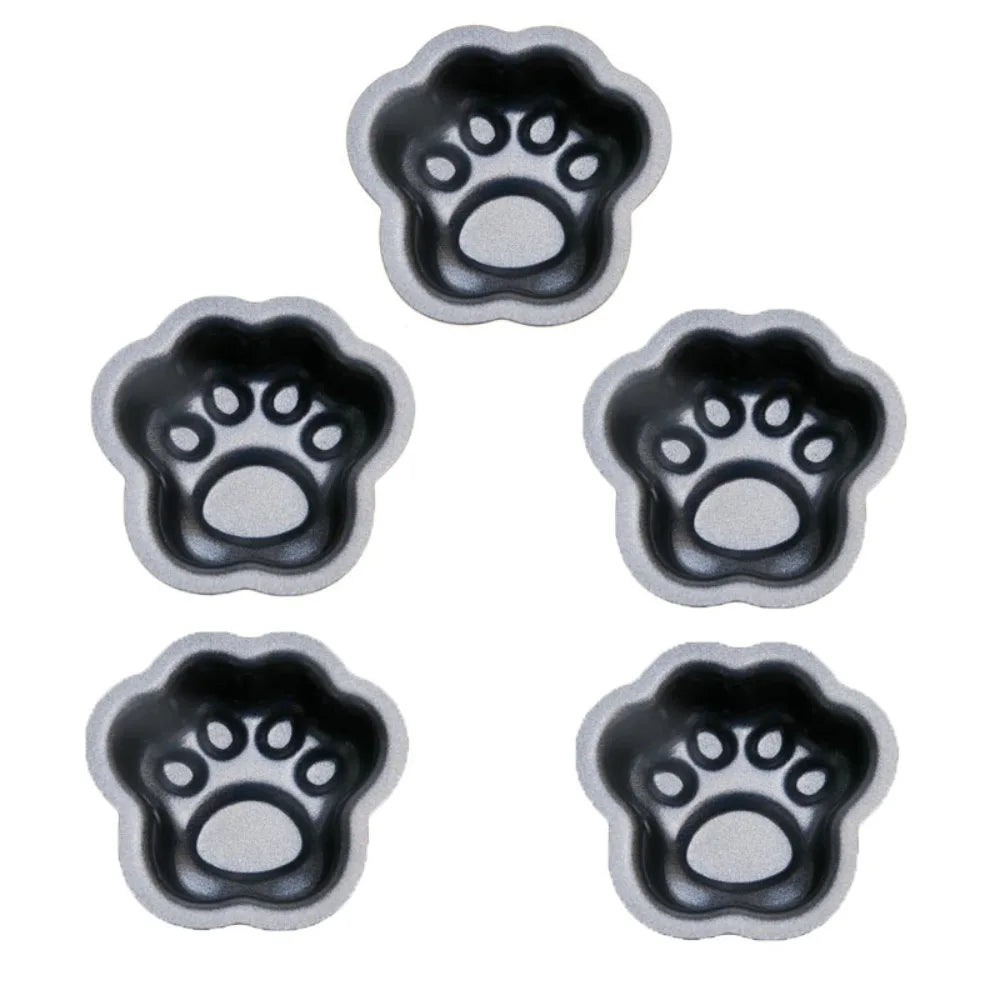 5pcs Baking Tools Non-Stick Cat Claw Cupcake Mold Easy Demoulding Mini Cake Pan Aluminum Pastry Molds Bakery