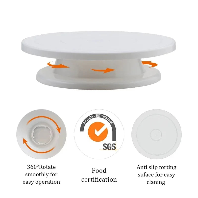 11inch Plastic Cake Turntable Rotating Cake Plastic Dough Pastry Decorating Cream Stand Rotary Table DIY Pan Baking Tool