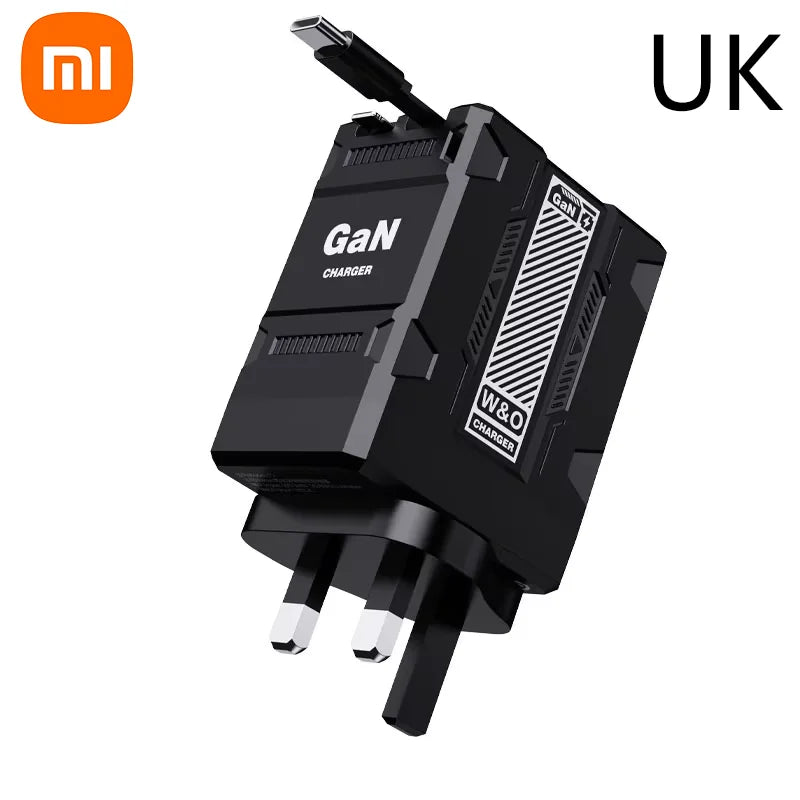 Xiaomi 120W GaN Fast Charger Compatible With Retractable Type-c And Ligtning Cable Portable Adapter For Iphone 16 Ipad Macbook