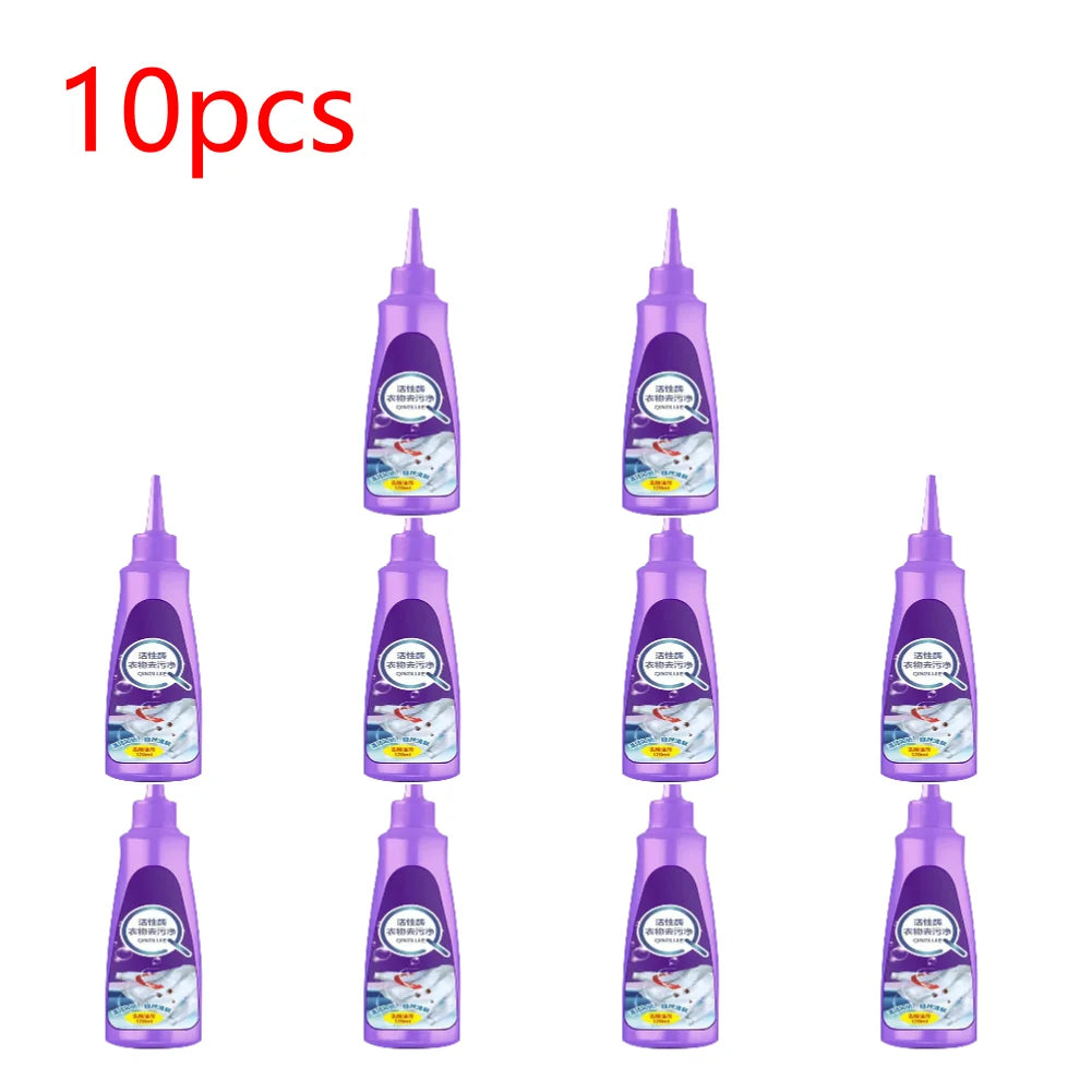 120 ML High Efficiency Active Enzyme Laundry Detergent White Shirt Guardian Works on Most Coffee Mud Grease Oil Stain Remove