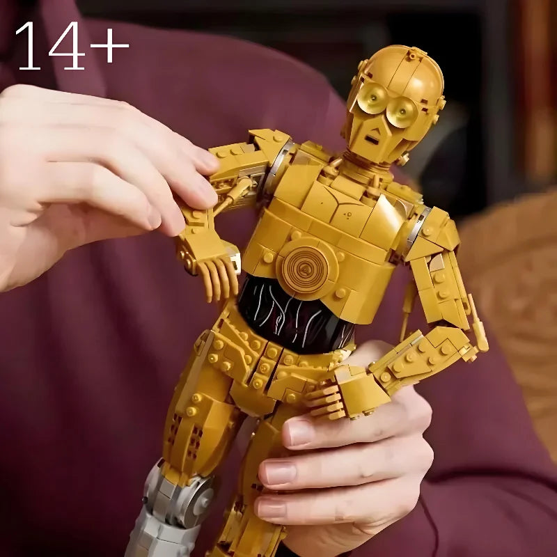 1140pcs MOC 75398 Space Wars C-3PO Droid Figure Action Model Building Blocks Home Decor Assembly Educational Toys Gift for Kids