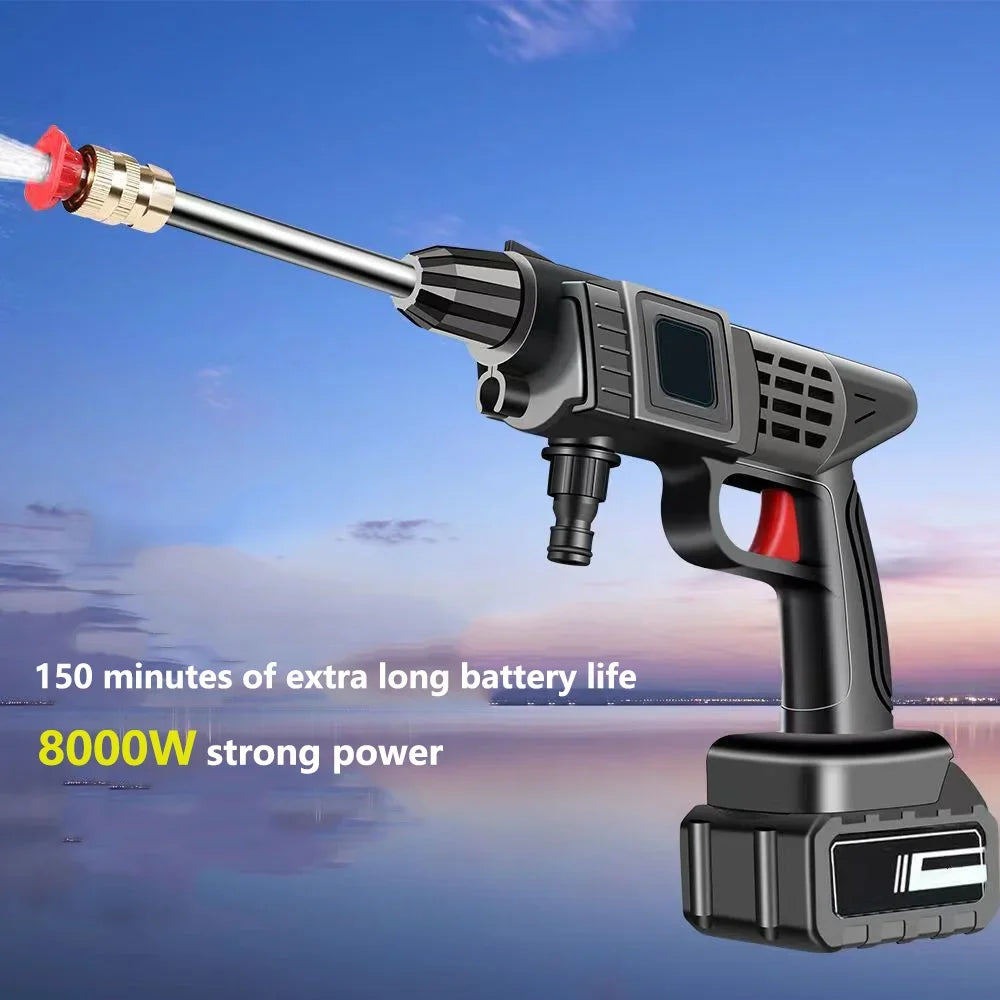 Wireless High Pressure Car Washing Machine with Lithium Battery Rechargeable Electric Car Washer Portable Water Gun Kit Cleaner