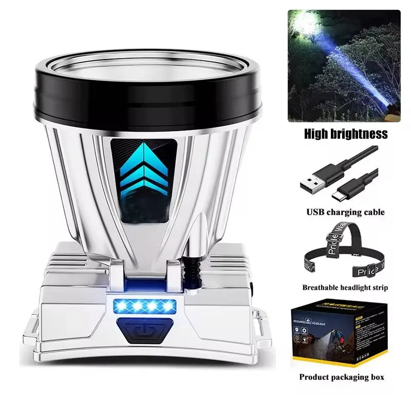 1200mAh Super Bright Rechargeable Headlight High Power Headlamp Waterproof Emergency Fishing Camping Lantern Head Flashlight