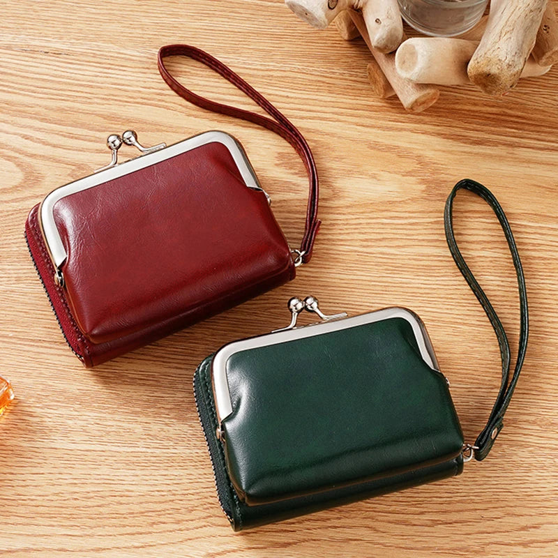 Women's Wallets Vintage Style Coin Purses Large Capacity Card Holder Wrist Strap Short Small Change Storage Bag Women Wallet
