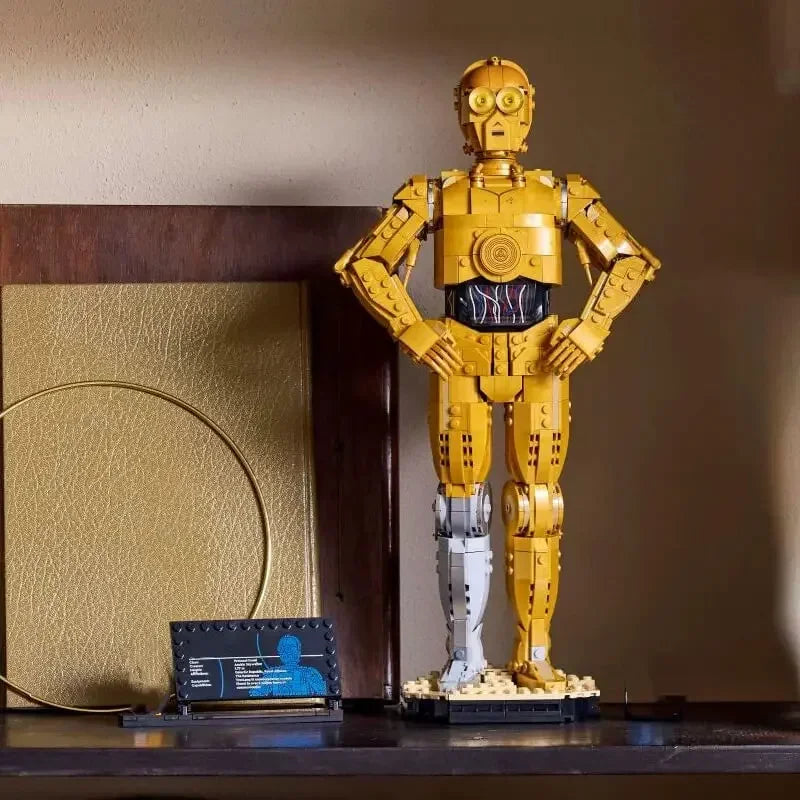1140pcs MOC 75398 Space Wars C-3PO Droid Figure Action Model Building Blocks Home Decor Assembly Educational Toys Gift for Kids