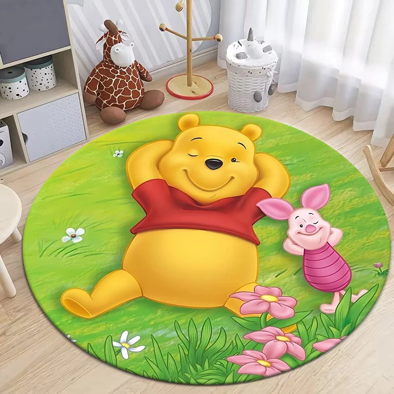 Winnie the Pooh Cute Cartoon Print Round Carpet.Bedroom,Balcony,Entry Door,Sofa,Chair Non-slip Mat.Gift,Picnic,Home Decorat,Rug