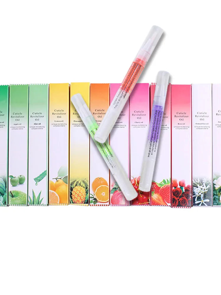 10Pcs/set Nail Care Nutrition Oil Pen Sweet Strawberry/Orange/Peach Flavor Nail Cuticle Oil Deep Moisturize Salon Cuticle Oil