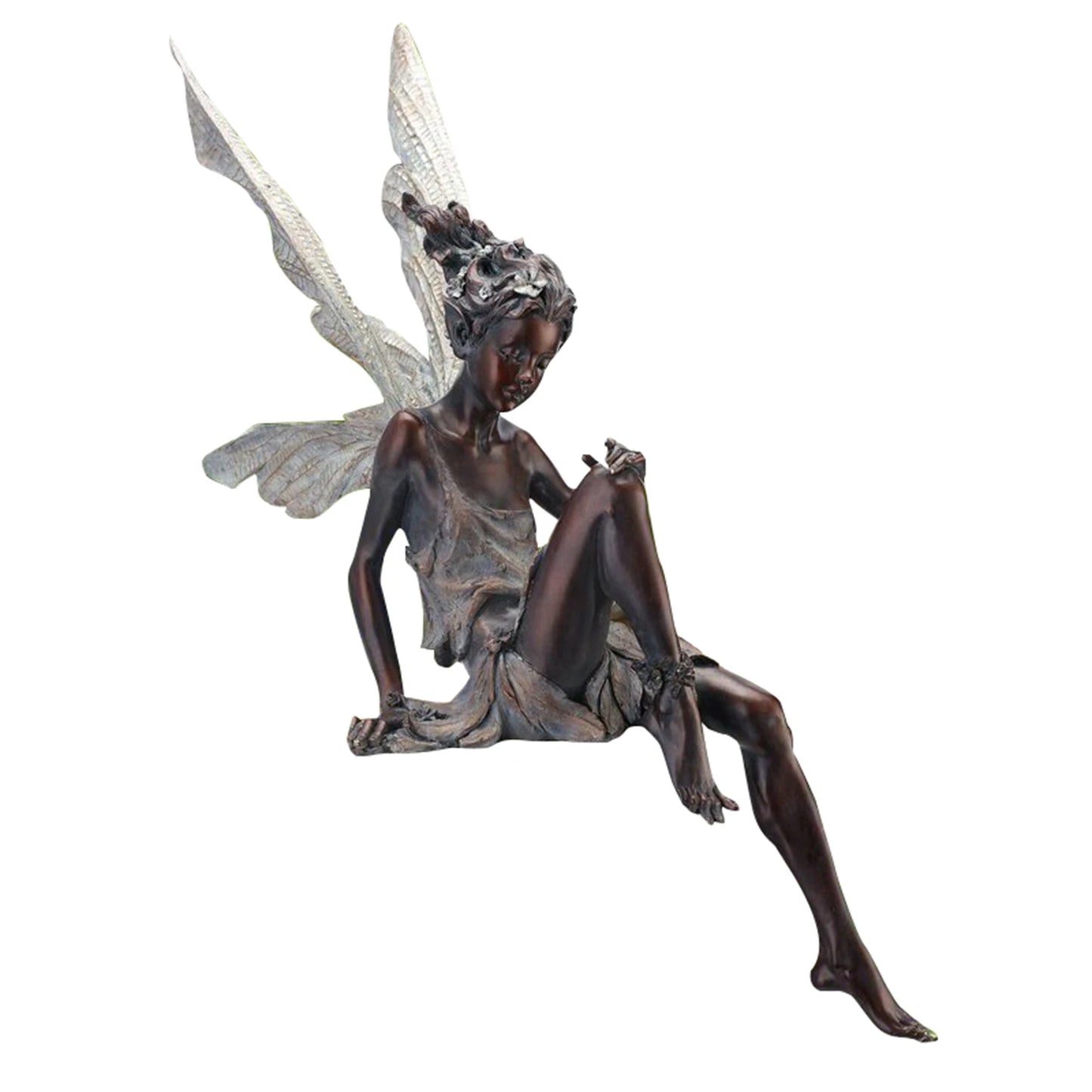 18/22cm Large Size And Turek Sitting Fairy Statue Garden Ornament Resin Craft Yard Home Decor Outdoor Dropshipping
