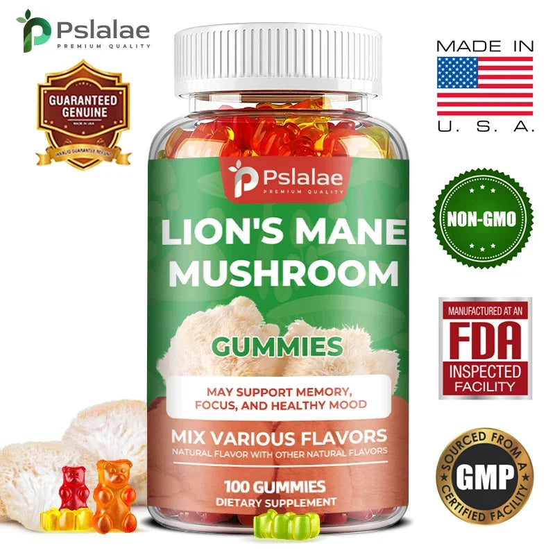 Brain Boosting Lion's Mane Mushroom Capsules - Improve Concentration and Memory, Support Healthy Mood