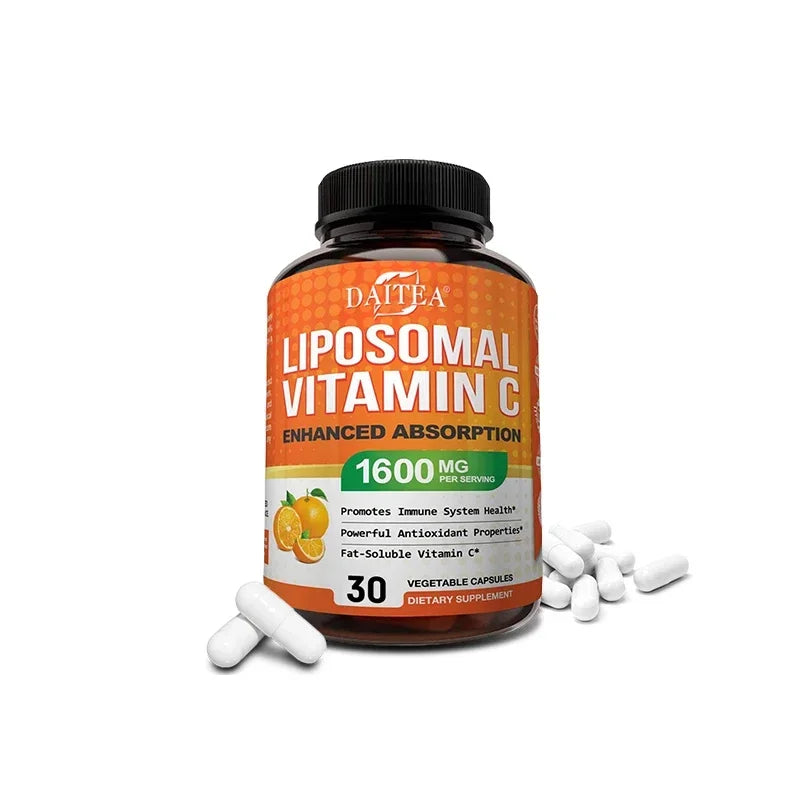 Daitea Vitamin C Complex Liposomal Capsules - 1600 mg Lecithin Collagen Formation - Antioxidant, Energy