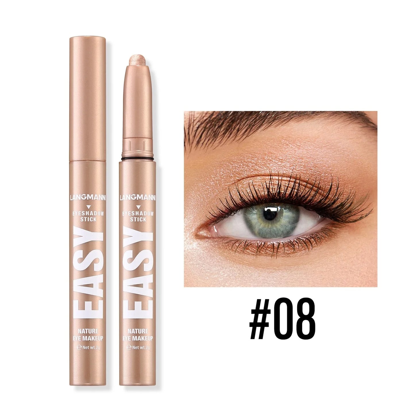 12 Colors Pearly Eyeshadow Stick Waterproof Glitter Matte Nude Eye Shadow Pencil High Pigmented Shimmer Eyeshadow Makeup Tool