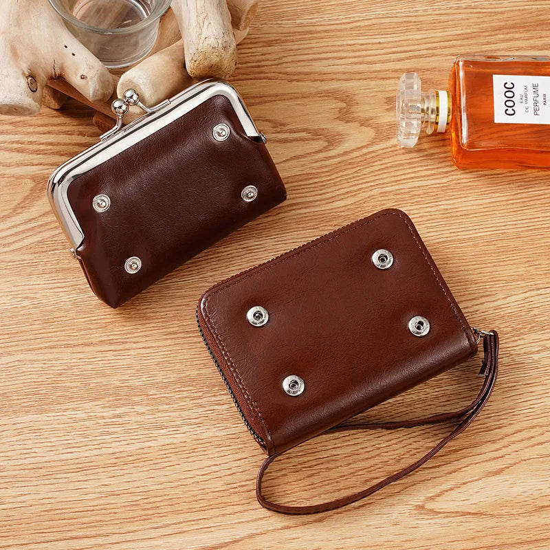 Women's Wallets Vintage Style Coin Purses Large Capacity Card Holder Wrist Strap Short Small Change Storage Bag Women Wallet