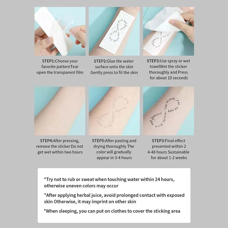 1pc Charming Tattoo Stickers Waterproof Lasting One To Two Weeks For Girls Belly Chest Back Waist Non-Reflective Thorn Cyan
