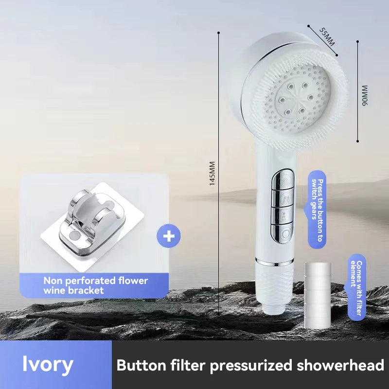 Xiaomi Shower Head 4 Modes High Pressure Showerhead One-key Stop Water Massage Shower Head With Filter Element Shower Head 2025