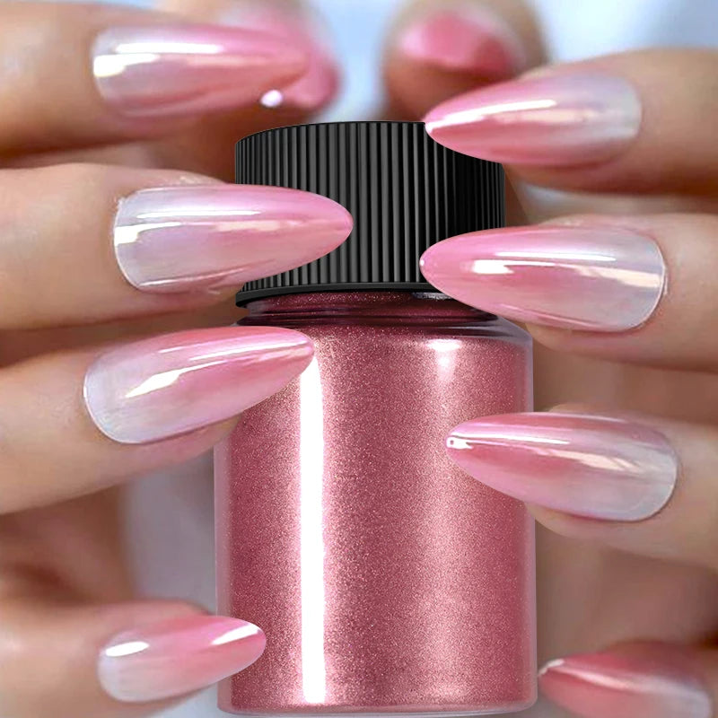 1Box Silver Gold Moonlight Mirror Nails Glitter Powder Metallic Silver Decoration For Nails Aurora Chrome Manicure Nail Art