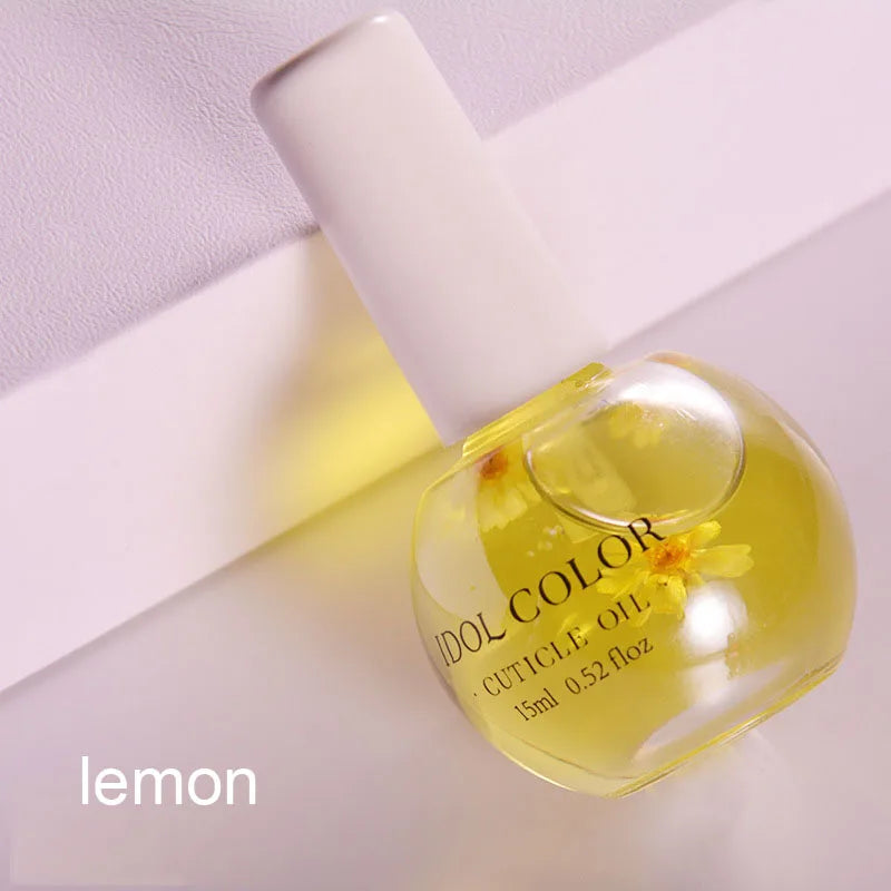 15ml Nail Cuticle Nutrition Oil Honey/Peach Strawberry/Orange/Lemon Cuticle Revitalizer Oil Prevent Nail Care Nourish Oil Tool
