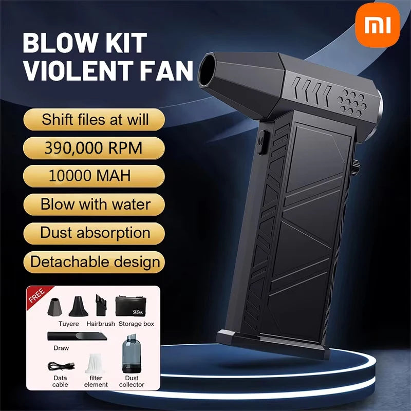 Xiaomi 390000RPM Violent Fan Powerful Air Blower Vacuum Dust Cleaner Charging Strong Winds 58m/s Brushless Turbo Jet Blower Dry