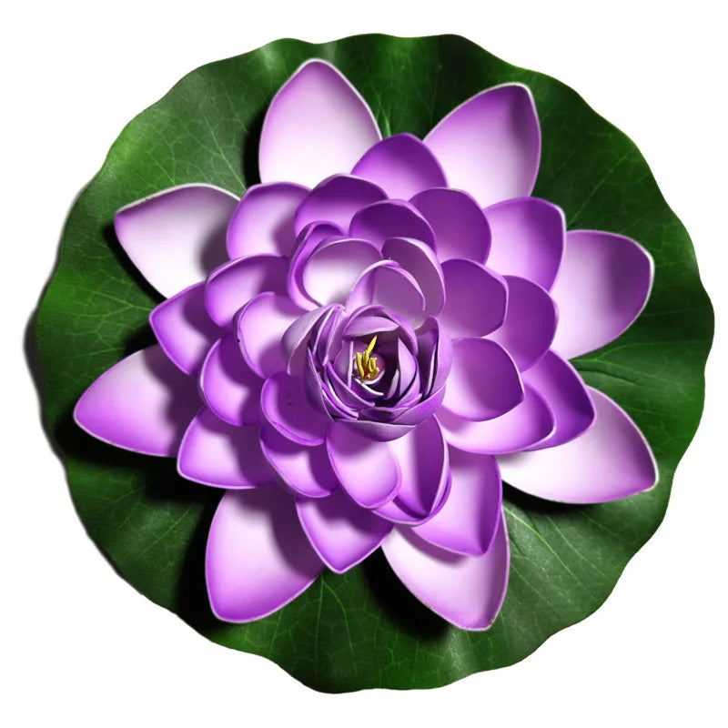 10/17/28cm Lotus Artificial Flower Floating Fake Lotus Plant Water Lily Micro Landscape for Pond Garden swimming pool Decor