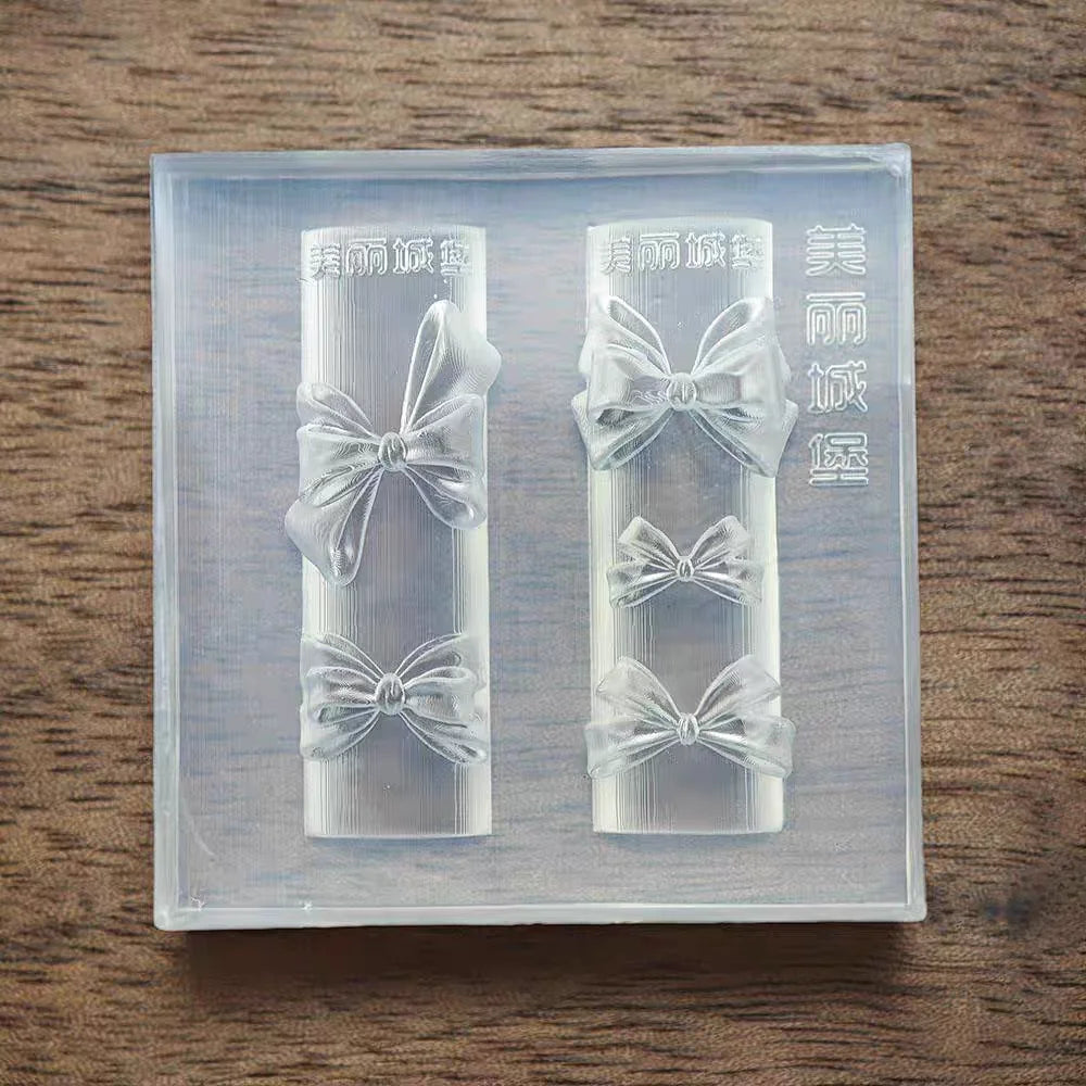 1pc Bowknot Flower 3D Acrylic Nail Mold Palace Nail Decorations DIY Design Silicone Manicure Mold Nail Art