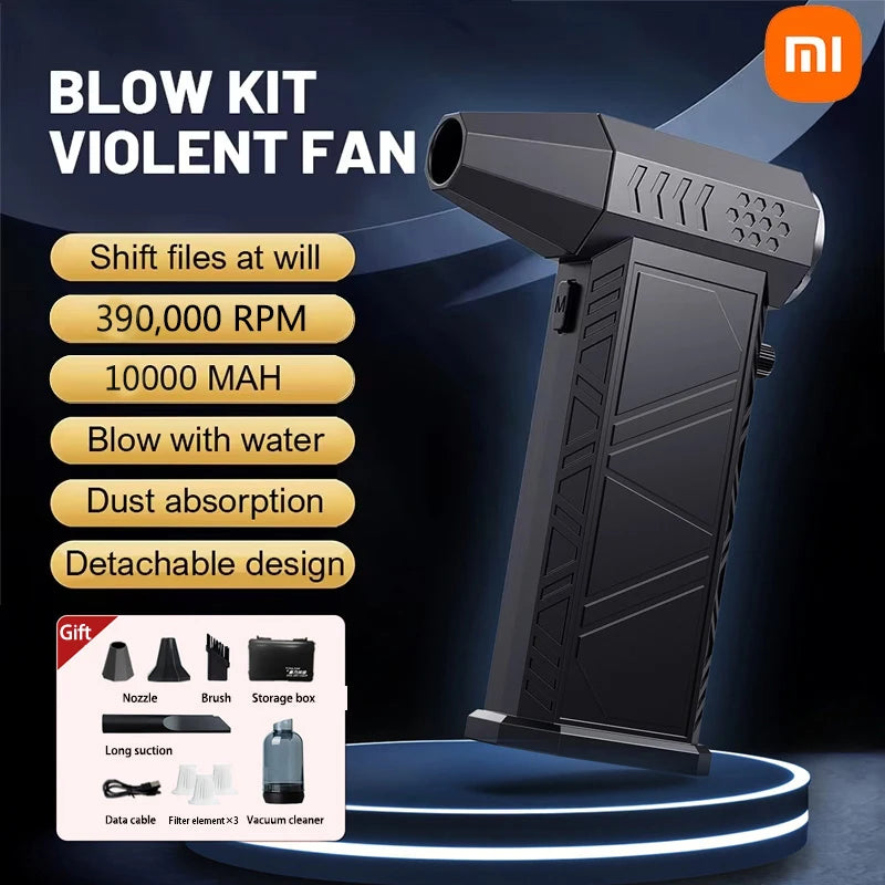 Xiaomi 390000RPM Violent Fan Powerful Air Blower Vacuum Dust Cleaner Charging Strong Winds 58m/s Brushless Turbo Jet Blower Dry