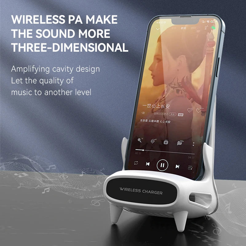 15W Wireless Charging Stand Holder Magnetic Charger Holder for iPhone 12X XS Samsung Xiaomi Wireless Charging Desktop Dock Mount