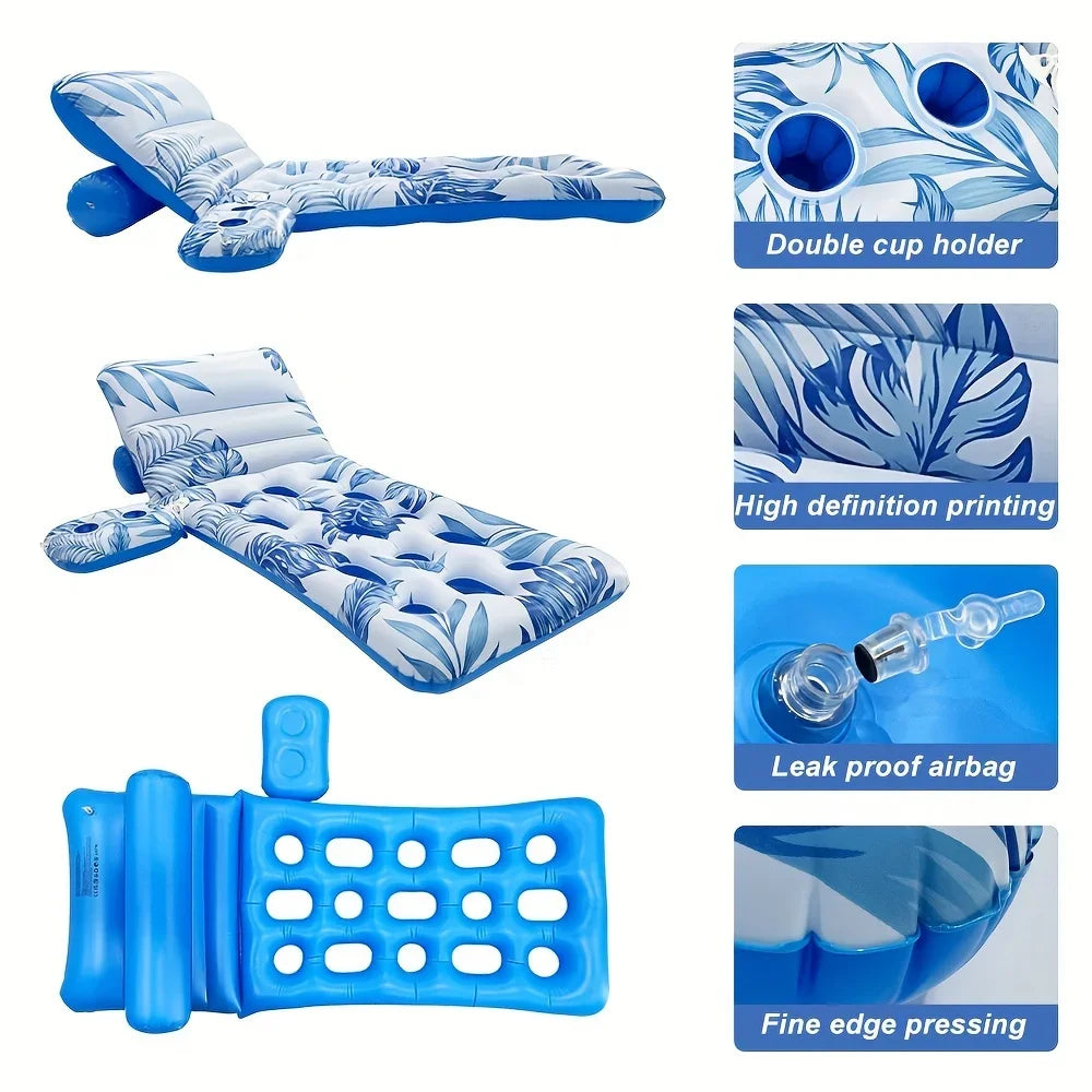 1pc Inflatable Pool Float with Backrest Swimming Pool Party Fun Water Floating Seat Lounger Pool Accessories